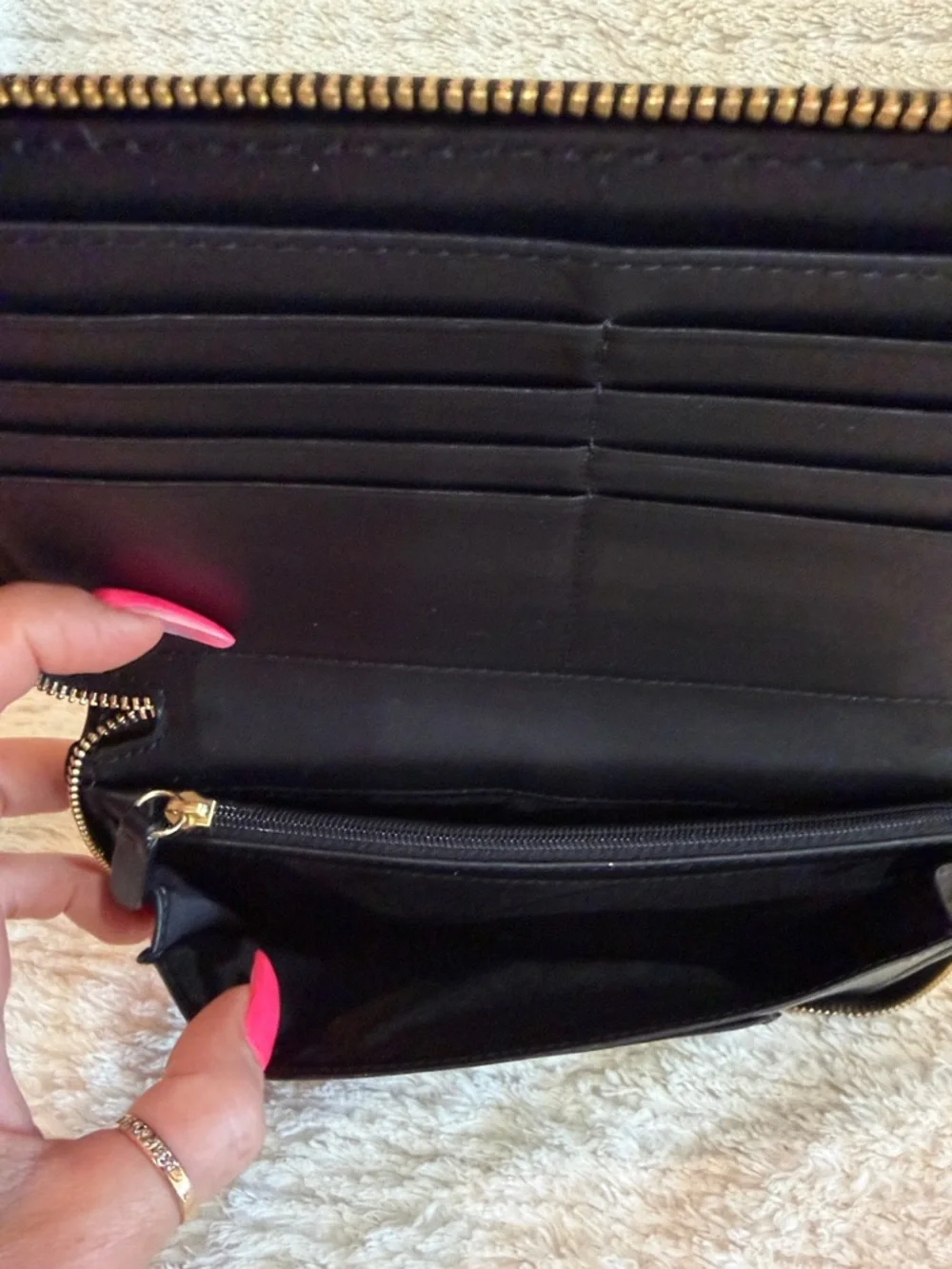 Coach Black Pebbled Leather Zip Around Wallet - Picture 7 of 7